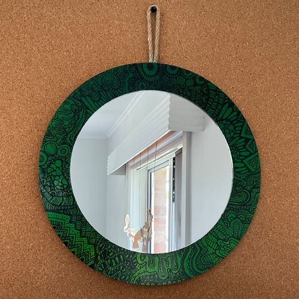 Small Round Mirror Green