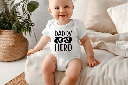 Baby Onesie / Baby Bodysuit / Baby Vest – All sizes – Daddy is My Hero