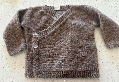 Hand Knitted Wrap Baby Cardigan 