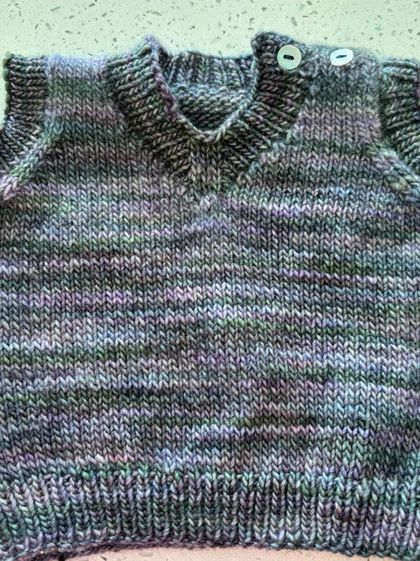 Hand Knitted Baby Vest - Malabrigo wool