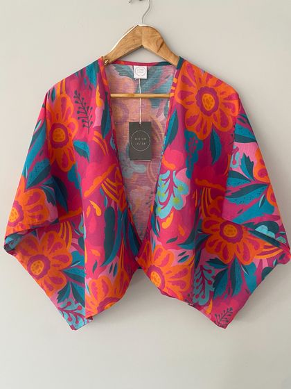 Kimono Shawl- Cotton/Linen - "Illuminate"