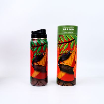 Huia and Hibiscus printed Drink Bottle