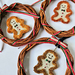 Christmas Wreath Decoration with Hand Embroidered Gingerbreadman