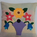 Handmade Cushion Cover- Wool - Mixed Bouquet appliqué