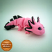 3D Printed Fidget Toy - Axolotl, Pink & Black/Gold