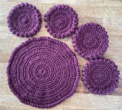 Crochet Coaster and Placemat Set