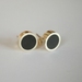 Large black sterling silver studs