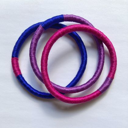 Bisexual pride bangles x3