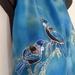 New Zealand TUIS & Kowhai Tree, Hand Painted Silk Scarf, Free Shipping