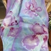 IRIS Flower, Hand painted Iris SILK SCARF, handmade in New Zealand, mauve, purple, blue, Pink, Handmade Gift for her, 150cm x 28cm Luxury on Habotai silk.