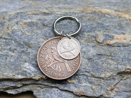 Penny / Three Pence Key Ring  