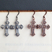 Copper or silver cross earrings 