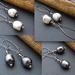 Marguerite earrings: Swarovski pearls in white or grey