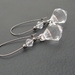 Sheer Ice earrings: clear drops with crystals on gunmetal-black ear-wires