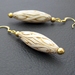 Ivory And Gold earrings: vintage beads with gold-plated hooks — last pair!