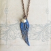 Azzurra necklace: distressed blue and copper wing pendant 