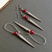 Blood Thorn earrings on short hooks or long ear-wires