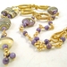 Charoite and Lampwork Gold Wired Necklace