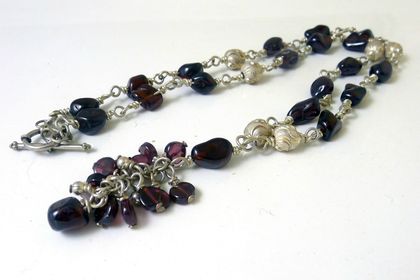 Garnet and Silver Necklace