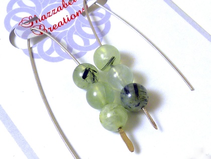 Prehnite V Style Earrings