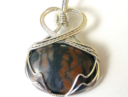 Jasper and Sterling Silver Pendant