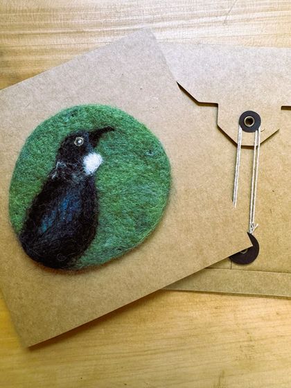 Needle Felted Tui Greeting Card