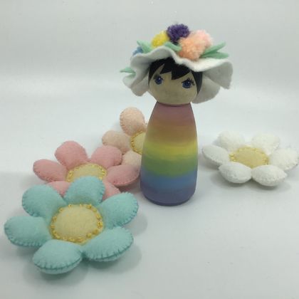 Rainbow Peg Doll