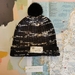 Hudson black and white beanie - luxury wool hat with upcycled fur pompom