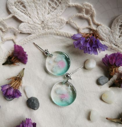 Clouds in The Sky - drop earrings -