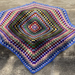 Multicoloured Wool Crochet Cot Blanket or Lap Throw