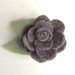 Grey Wool Blanket Flower Brooch