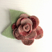 Burgundy/Brown Wool Blanket Flower Brooch