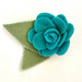 Turquoise Wool Blanket Flower Brooch