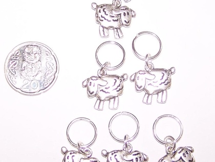 * Cute SHEEP stitch markers for KNITTING - set of 6 *
