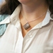Tiny Brown Book Necklace Handcrafted/ Upcycled -Leather Bound Miniature