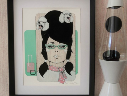 'Poodle Parlour' - Small limited edition giclee print by Andy McCready