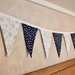 Fabric Bunting - Winter Snow & Stars - 3 Metres Double-Sided