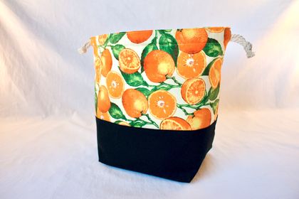 Knitting Project Bag - Orange Tree Medium Size