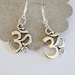 Aum sterling silver hypoallergenic dangling earrings spiritual grounding Hindu peace jewelry