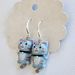 Baby blue corn flower kitty cat sterling silver earrings cute fun pets that look like your cats jewelry hypoallergenic