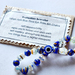 Indigo charkra blue glass marble hint of yellow protection third eye bracelet for emotional support