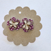 Purple white flowers daisy's with butterfly big bold bright fun hypoallergenic studs