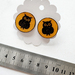 Crazy black weird big eyed owls wooden buttons turned in to big bold fun studs $7