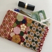 Japanese retro pattern medium size pencil case / make-up pouch / toiletry pouch / clutch