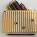 SALE- Cats & stripes medium size pencil case / make-up pouch / toiletry pouch / clutch
