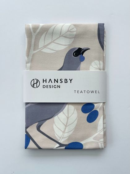 Cotton Tea towel - Kokako pair