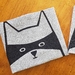 Handprinted 100% Linen Tea Towel - Cat in Disguise