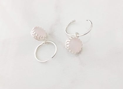 Rose Quartz Cabochon Drops