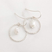 Hammered Hoop/Pearl Earrings