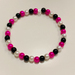 Bracelet - Glass Pearls: Pink, Black, White